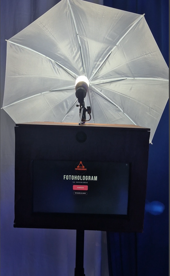 Fotomatón FotoHologram instalado en un evento